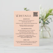 Typografie Modern Sunset QR Code Hochzeitsdetails Begleitkarte (Stehend Vorderseite)