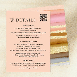 Typografie Modern Sunset QR Code Hochzeitsdetails Begleitkarte