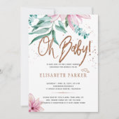 Typografie, moderne Babyblütendusche Einladung (Vorderseite)