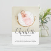 Typografie Moderne Foto Collage Baby Girl Birth (Stehend Vorderseite)