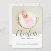 Typografie Moderne Foto Collage Baby Girl Birth (Vorderseite)