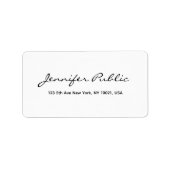 Typografie Moderne Minimalistische Vorlagenadresse Adressaufkleber (Vorne)