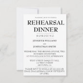 Typografie Moderne Probe Dinner Einladungen (Vorderseite)