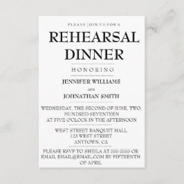 Typografie Moderne Probe Dinner Einladungen