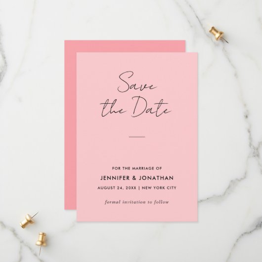 Typografie Moderne Vorlage Blush Pink Elegant (Vorderseite/Rückseite Beispiel)