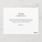 Typografie, moderne Weihnachtskarte Postkarte (Rückseite)