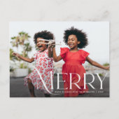 Typografie, moderne Weihnachtskarte Postkarte (Vorderseite)