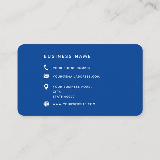 Typografie Monogram Script Name Blue White Red Visitenkarte (Rückseite)