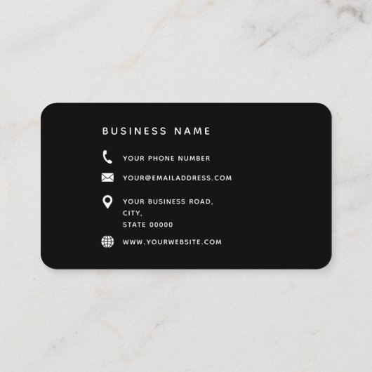 Typografie Monogram Script Name Rot Schwarz-weiß Visitenkarte (Rückseite)