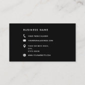 Typografie Monogram Script Name Schwarz-weiß Gold Visitenkarte (Rückseite)