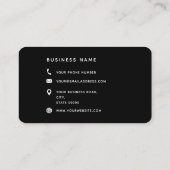 Typografie Monogram Script Name Schwarz-weiß Red Visitenkarte (Rückseite)