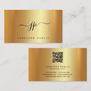 Typografie Monogramm Gold Premium Seide Luxuriös Visitenkarte