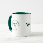 Typografie Monogramm - personalisiertes Logo grün Tasse (Vorderseite Links)