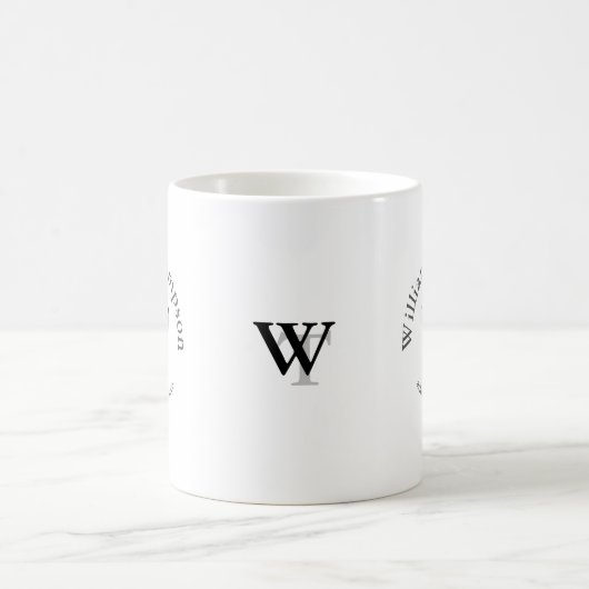 Typografie-Monogramm - personalisiertes Logo Kaffeetasse (Mittel)