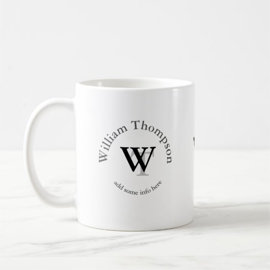 Typografie-Monogramm - personalisiertes Logo Kaffeetasse (Links)