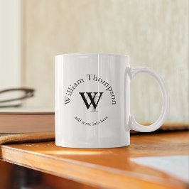 Typografie-Monogramm - personalisiertes Logo Kaffeetasse
