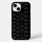Typografie Monogramme Stilschwarz Case-Mate iPhone Hülle (Rückseite)