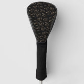 Typografie Monogramme Stilschwarz Golf Headcover (Vorderseite)