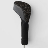 Typografie Monogramme Stilschwarz Golf Headcover (angewinkelt)