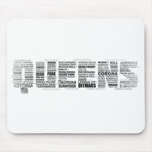 Typografie Mousepad des Queens-New York (Vorne)