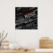 Typografie-Musikdekoration Poster (Küche)