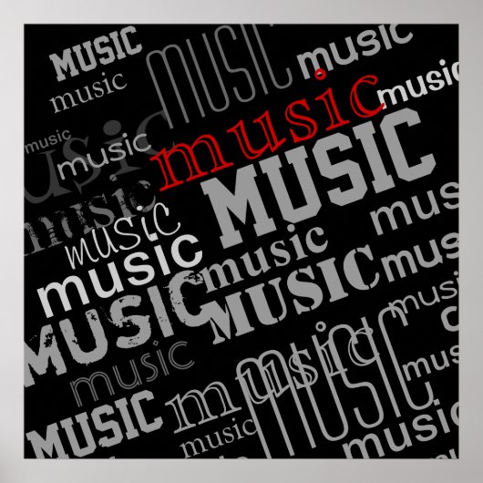 Typografie-Musikdekoration Poster (Vorne)