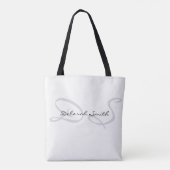 Typografie Muster schwarzer Namen auf weiß Tasche (Rückseite)