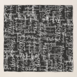 Typografie Muster weißer Namen auf schwarz Schal<br><div class="desc">Fügen Sie der Vorlage Ihren eigenen Namen hinzu,  um ein exklusives Schwarzweiß-Schal zu erstellen...  Der Name,  den Sie schreiben,  verwandelt sich in ein wunderschönes typografisches Muster verschiedener Schriftart-Stile und -Farben.</div>