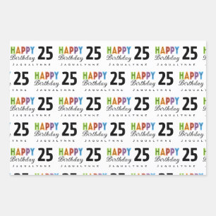 Typografie Name Geburtstagswrapping Paper Geschenkpapier Set