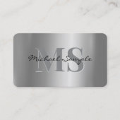 Typografie Name QR Code Schrift Luxus Silber Visitenkarte (Vorderseite)