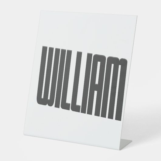 TYPOGRAFIE NAME TAG WILLIAM SOCKELSCHILD (Vorderseite)
