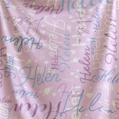 Typografie Name und Herz wiederholt Allover Lilac Fleecedecke