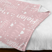Typografie Name und Herz wiederholt auf Rose Fleecedecke