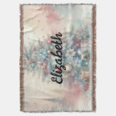 Typografie Name Weihnachtsbaumflora Aquarell Decke (Vorderseite Vertikal)