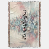 Typografie Name Weihnachtsbaumflora Aquarell Decke (Vorderseite Vertikal)