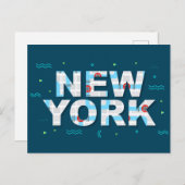 Typografie | New York City, New York Postkarte (Vorne/Hinten)