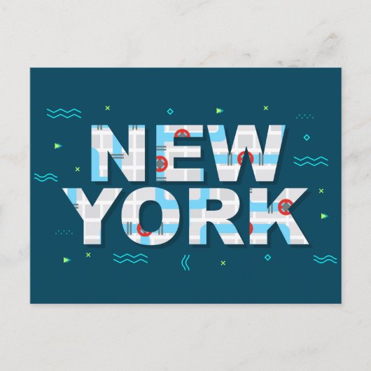 Typografie | New York City, New York Postkarte (Vorderseite)