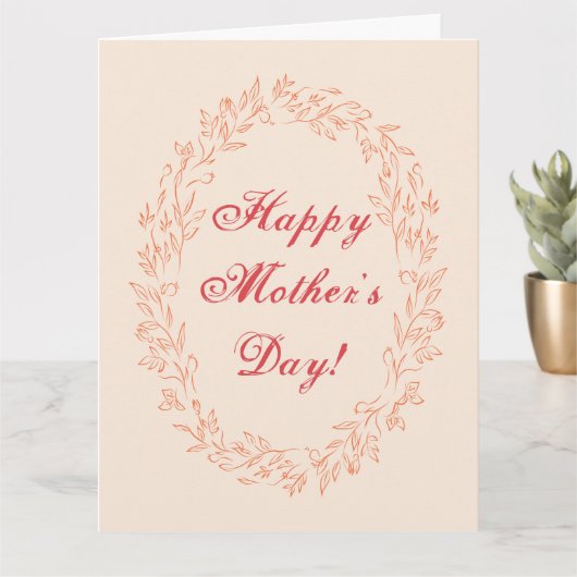 Typografie Niedlich Simple Modern Elegant Mothers Karte (Kleine Pflanze)