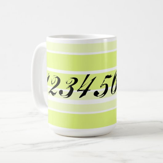 Typografie Numbered Designer Kaffee Tasse (Vorderseite Links)