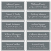Typografie Off-Black Wedding Guest Address Labels (Vorderseite)