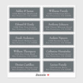 Typografie Off-Black Wedding Guest Address Labels (Blatt)