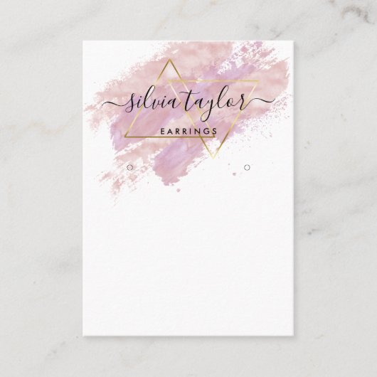 Typografie Ohrringe zeigen Inhaber Juwelengeschäft Visitenkarte (Vorderseite)