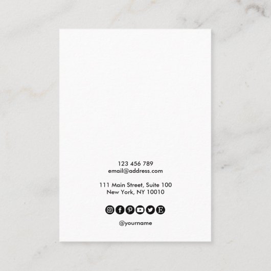 Typografie Ohrringe zeigen Inhaber Juwelengeschäft Visitenkarte (Rückseite)