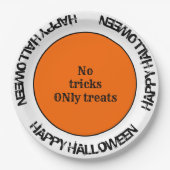 Typografie Orange Black Fall Happy Halloween Party Pappteller (Vorderseite)