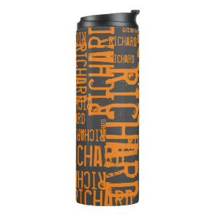 Typografie Orange Black Thermosbecher