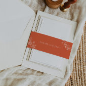 Typografie Orange Floral Wedding Invite Bly Band