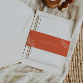 Typografie Orange Floral Wedding Invite Bly Band