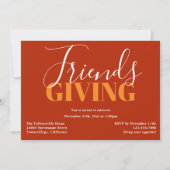 Typografie Orange Friendsgiving Einladung (Vorderseite)