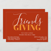 Typografie Orange Friendsgiving Einladung (Vorne/Hinten)