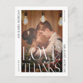 Typografie-Overlay-Foto | Hochzeit Danke Postkarte (Vorderseite)